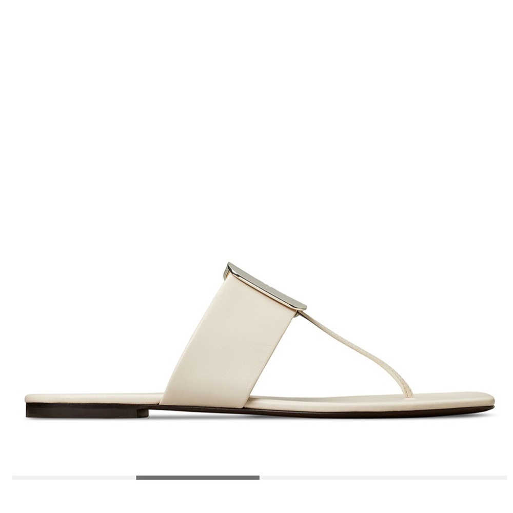Tory Burch Women's Georgia Slip On Thong Sandals
White Sandals with Gold Accent - Picture 3 of 4